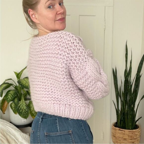I Love Mr Mittens cropped cardigan Kawaii Pink Mauve S - Picture 3 of 6